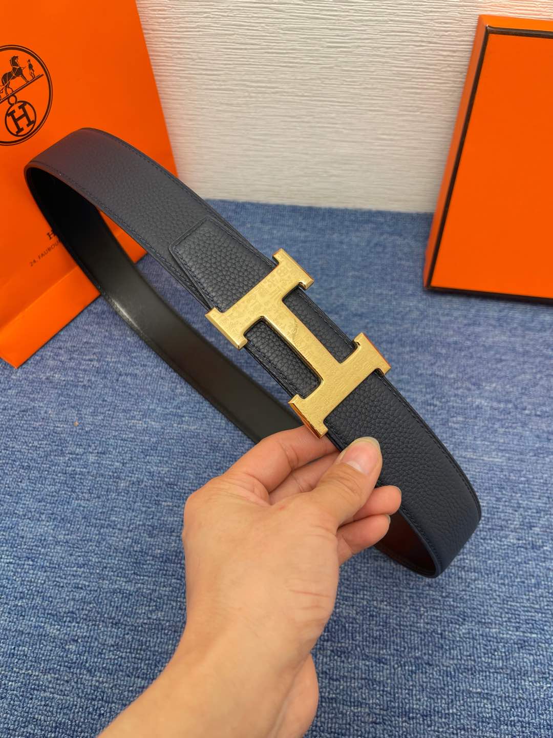 H Belt Gold Blue