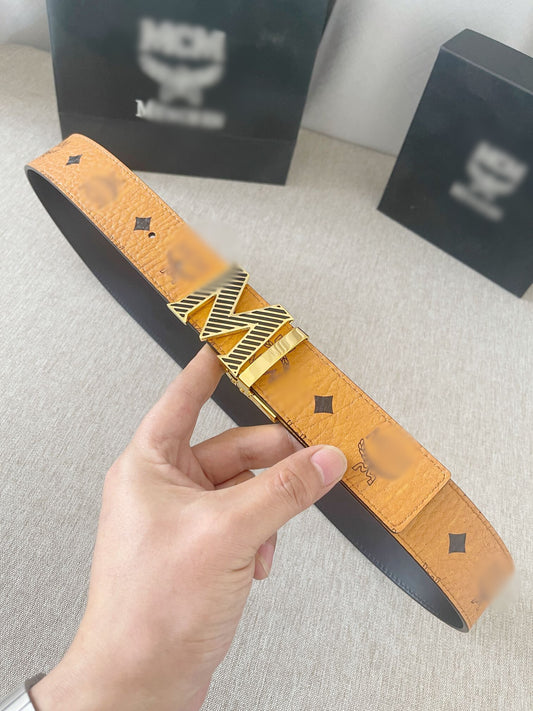 M Belt Brown Gold Buck